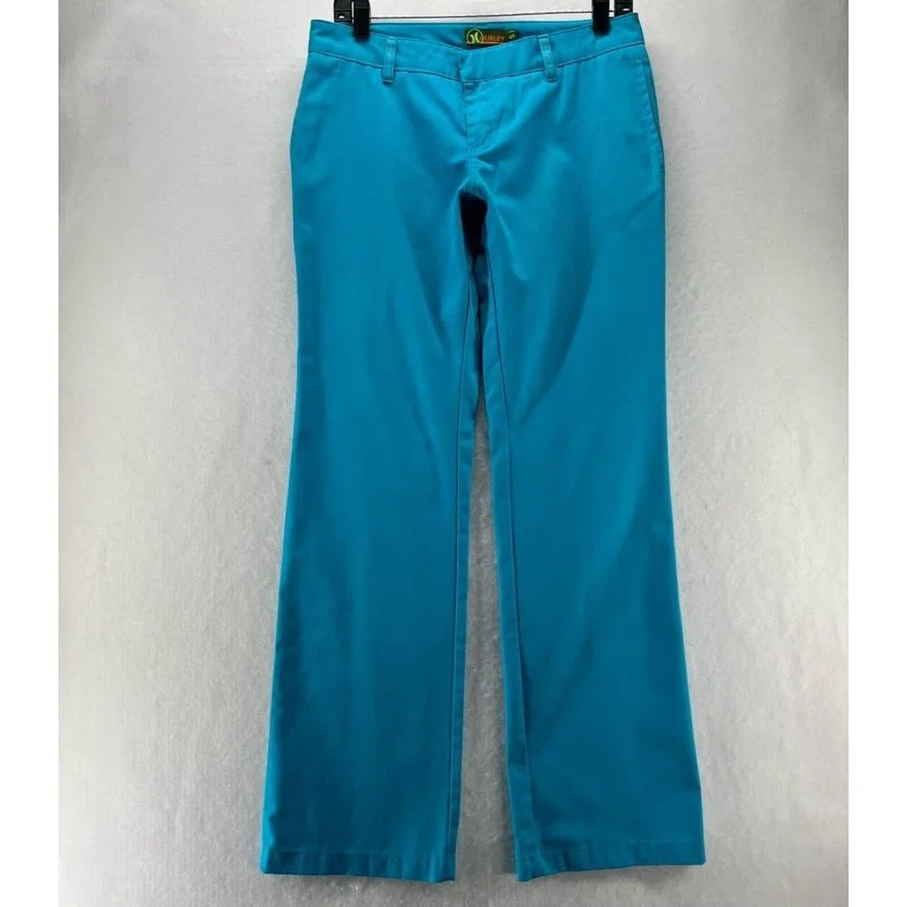 Hurley Pants Youth Size 5 Low Rise Full Length Straight Leg Twill Cotton Blue